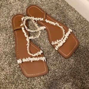 Beaded Strap flat sandals